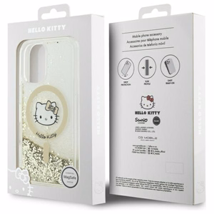 Hello Kitty Liquid Glitter Fever MagSafe Suojakuori iPhone 16:lle - kultainen