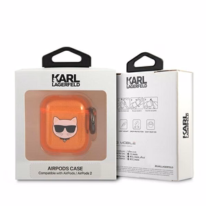 Karl Lagerfeld Choupette kotelo AirPods 1/2 - oranssi