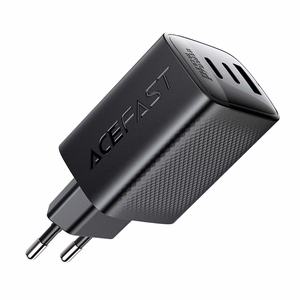 Acefast A108 GaN PD -seinälaturi, 67 W, 2 × USB-C, 1 × USB-A, musta