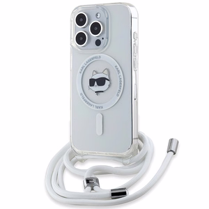 Karl Lagerfeld IML Choupette Head & Cord MagSafe Suojakuori iPhone 13 Pro Maxille - läpinäkyvä