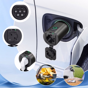 V2L Type 2–Schuko -sovitin, 3500 W, tehonäytöllä ja kotelolla – musta