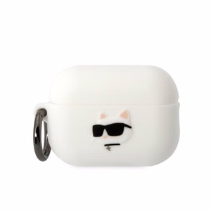 Karl Lagerfeld KLAP2RUNCHH AirPods Pro 2 Suojakuori valkoinen/valkoinen Silikoninen Choupette Head 3D