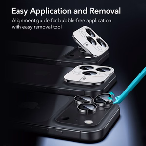 ESR Armorite Kamerasuoja iPhone 14 Pro / Pro Max / 15 Pro / Pro Max / 16 Pro / Pro Max / 17 Pro / Pro Max:lle - Musta