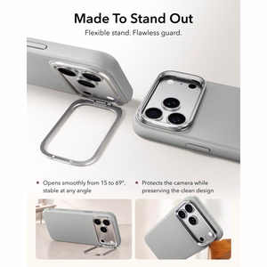 ESR Atelier -suojakuori laitteelle iPhone 18 Pro / 17 Pro, tuella, MagSafe-yhteensopiva – harmaa