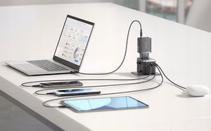Vention 65W GaN Matkasovitin ja Laturi 2x USB-A 2x USB-C