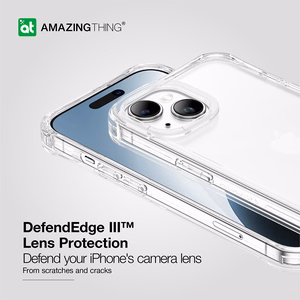 Amazing Thing Titan Edge Suojakuori 15FT IP156.7TECL iPhone 15 Plus:lle läpinäkyvä