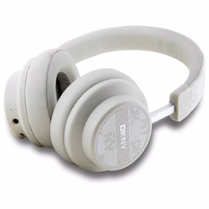 DKNY Checkered Pattern wireless on-ear Bluetooth 5.3 headphones, pearl