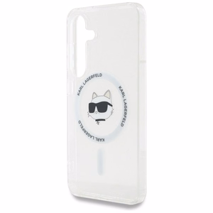 Karl Lagerfeld Suojakuori Samsung S25:lle KLHMS25SHLSCHH (Magneettinen IML Metal Choupette Head) Valkoinen