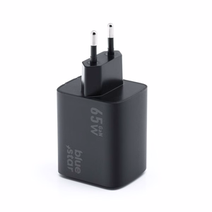 Puhelinlaturi Blue Star GaN 2 x USB C + USB A QC4.0 PD 4A 65W VT-43 musta