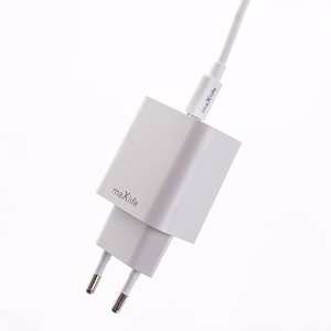 Maxlife MXTC-06-20C PD QC charger 1x USB-C 20W white + USB-C - USB-C cable 20W