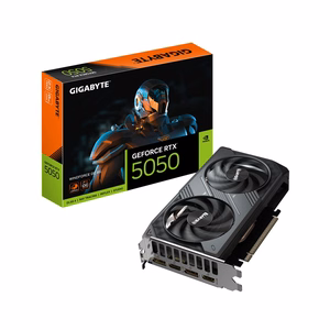 GIGABYTE GeForce RTX 5050 WINDFORCE OC 8G Näytönohjain - 8GB GDDR6, 128bit, PCI-E 5.0, 2587MHz Core Clock, 2 x DP, 2 x HDMI, NVIDIA DLSS 4, GV-N5050WF2OC-8GD