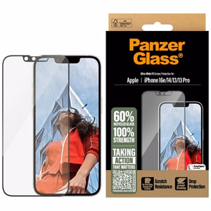 PanzerGlass Ultra-Wide Fit karkaistu lasi iPhone 13 / 13 Pro / 14 / 16e - kirkas