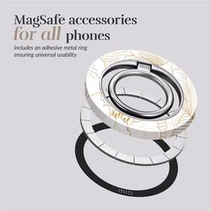 MIO White Roses Magsafe Suojakuori rengaspidikkeellä