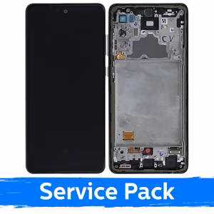 LCD Display Compatible With Samsung A725 A72 With Frame / Awesome Black / (Service Pack)