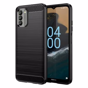 Carbon Case joustava silikoninen hiilikuitukuori Nokia G400:lle - musta