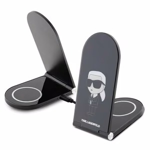 Karl Lagerfeld Ikonik MagSafe 15W induktiivinen laturi, taitettava 2in1 - musta