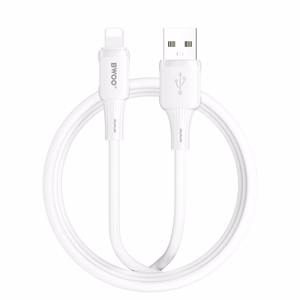BWOO 3A silikoninen kaapeli X329L USB - Lightning 3A 1m valkoinen
