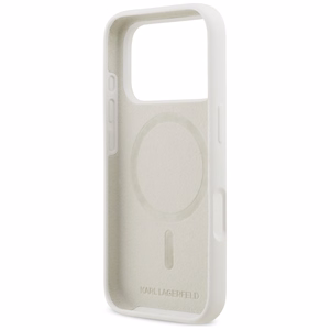 KARL LAGERFELD suojakuori iPhone 17 Pro MagSafe-yhteensopiva KLHMP17LSKIGROH (Silicone W/ KL Sketch & Logo) valkoinen