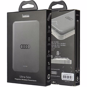 Tehopankki Audi Big Logo MagSafe induktiivinen 15W 5000mAh - harmaa