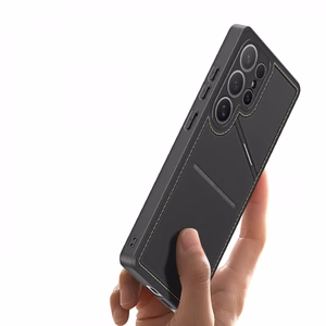 Dux Ducis Rafi II Suojakuori Samsung Galaxy S25 Ultralle jalustalla ja lompakolla - Musta