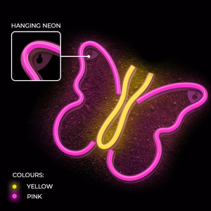Neon LED valo BUTTERFLY vaaleanpunainen NNE03 Neolia