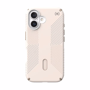 Speck Presidio2 Grip -suojakuori MagSafe- ja ClickLock-tuella iPhone 16:lle, Bleached Bone/Heirloom Gold