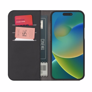 Puro Wallet Detachable MagSafe 2in1 PU Leather Case with Flap and Wallet for iPhone 15 - Black