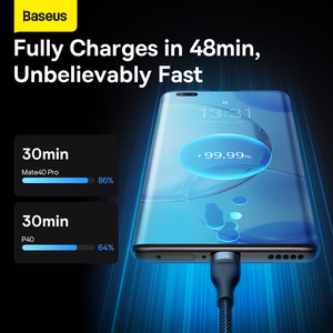 Baseus Flash Series II 3-in-1 -kaapeli USB-A - USB-C/Lightning/Micro USB - 66W 6A 1,2 m CASS040003 - sininen