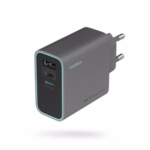 Cuktech CUKAD653EUGR 65W GaN Seinälaturi 2 x USB-C 1 x USB-A - Harmaa