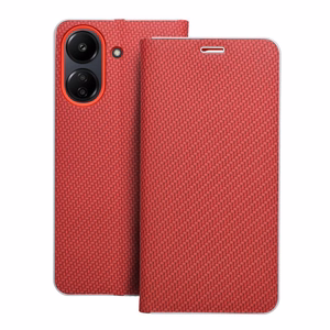 Läppäsuojakuori Xiaomi Redmi 13C / Poco C65:lle Luna Book Carbon punainen