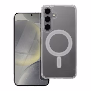 Suojakuori Samsung S24 PLUS:lle Clear Mag Cover (STR) yhteensopiva MagSafen kanssa läpinäkyvä