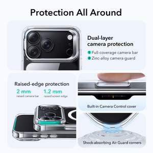 ESR Classic Hybrid Kickstand MagSafe Suojakuori iPhone 17 Pro:lle - Kirkas