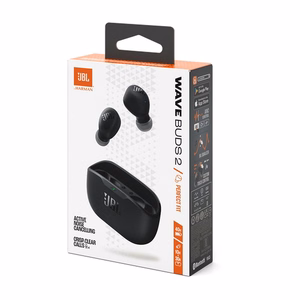 Mustat langattomat JBL Wave Buds 2 -nappikuulokkeet ANC-vastamelutoiminnolla