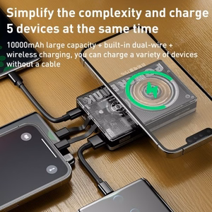 Power Bank WK Design "WP-331" Black 10000mAh (Wireless Charge 15W / PD 20W / QC3.0 22.5W)