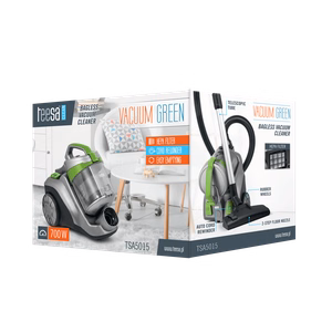 Pussiton pölynimuri TEESA VACUUM GREEN