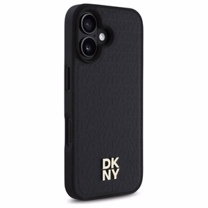DKNY Repeat Pattern Stack Logo MagSafe Suojakuori iPhone 16:lle - musta