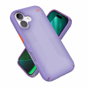 Speck Presidio Lux Grip MagSafe suojakuori iPhone 17 -laitteelle, Purple Fade / Magic Purple / New Poppy -värinen