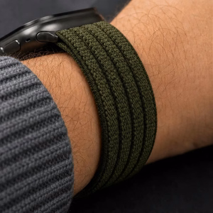 Tech-Protect Nylon Sport nailoninen urheiluranneke Apple Watch 44 / 45 / 46 / 49 mm -malleille, tummanvihreä