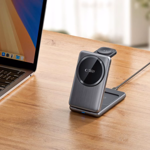 QI15W-A42 3in1 Inductive Charger with MagSafe for Apple Devices - Gray