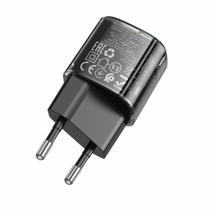 Borofone Wall charger BN17 Sunlight - USB + Type C -  QC 3.0 PD 20W 3A black