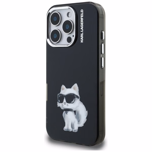 Karl Lagerfeld IML Aquarelle Choupette & Logo Suojakuori iPhone 16 Pro Maxille - Musta