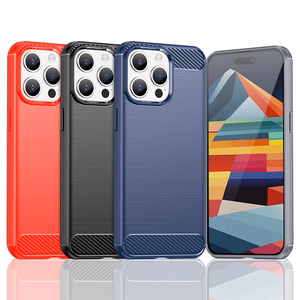 Joustava hiilikuitukuvioinen Suojakuori iPhone 15 Pro Max:lle Carbon Case - sininen