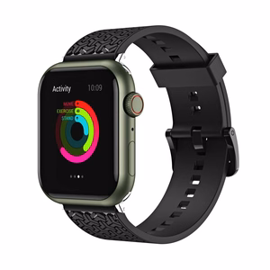 Kellohihna Y Kellonauha Rannekoru Apple Watch 42 / 44 / 45 mm:lle - Musta