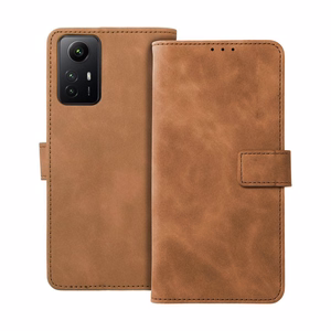Flip-suojakuori Xiaomi Redmi NOTE 12S:lle Tender Book ruskea