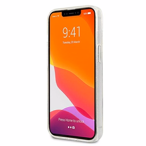 Karl Lagerfeld Glitter Karl's & Choupette Head kotelo iPhone 13 mini - hopea - hopea