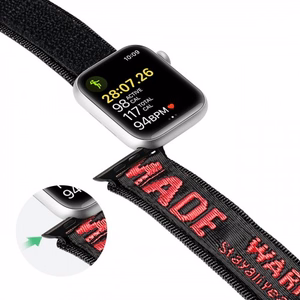 Dux Ducis hihna (ulkoiluversio) Apple Watch Ultra hihna, SE, 9, 8, 7, 6, 5, 4, 3, 2, 1 (49, 45, 44, 42 mm) Nylon rannekoru musta ja punainen