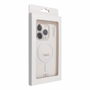Suojakuori iPhone 12 MINI:lle Drop Glue Colorful Ring Mag Cover MagSafe-yhteensopiva valkoinen