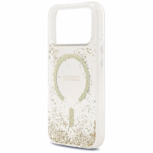Guess MagSafe Suojakuori iPhone 17 Pro:lle GUHMP17LRGRGED (Resin Bottom Glitter) - Kultainen
