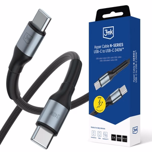 3mk Hyper Cable N-SERIES USB-C / USB-C 2m 48V/5A 240W - musta