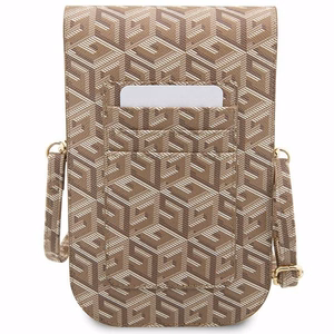 Guess bag for phone GUWBHGCFSEW brown Wallet GCube Stripe